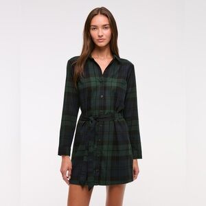 Plaid flannel A&F fall shirtdress - holidays perfection